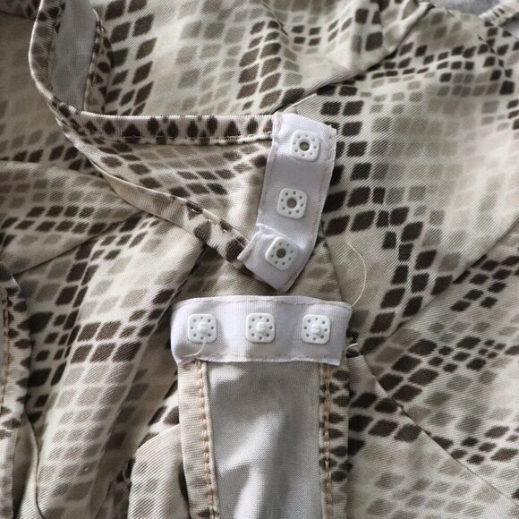 Missguided Women's Sz 4 Beige/Brown Snakeskin V-Neck One Piece Stretch Bodysuit - Picture 10 of 13